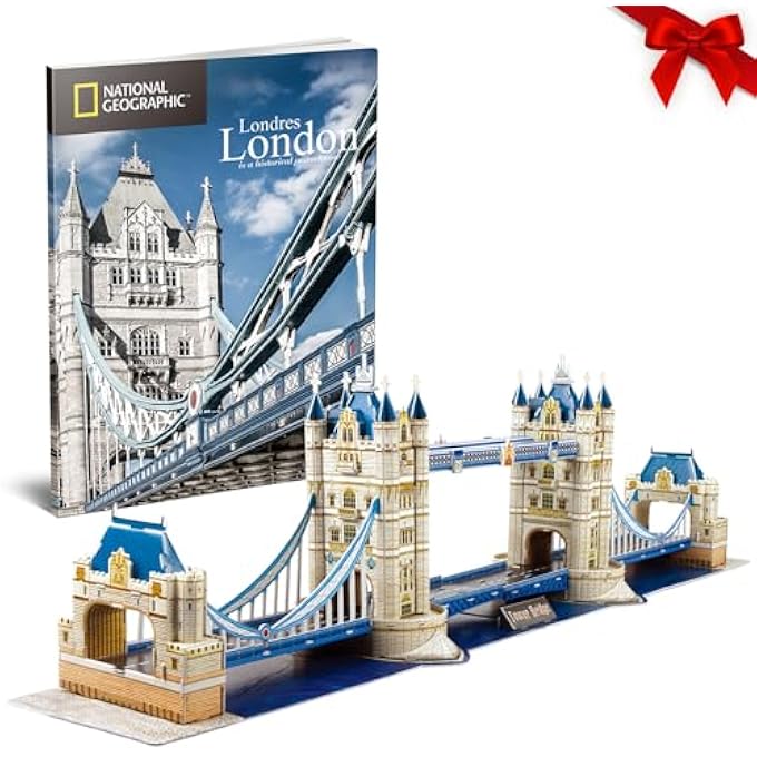 NATIONAL GEOGRAPHIC 3D LONDON PUZZLES BRITAIN ARCHITECTURE MODEL KITS TOYS FOR ADULTS AND CHILDREN, THE TOWER BRIDGE, WITH A BOOKLET, 771DS0978 - Image 1